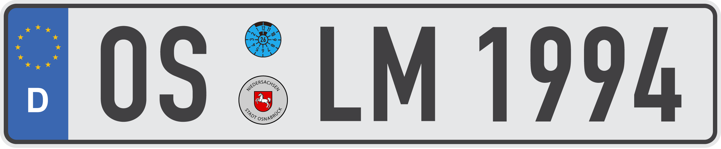 LM_Oldtimer licence plate LM 30 years