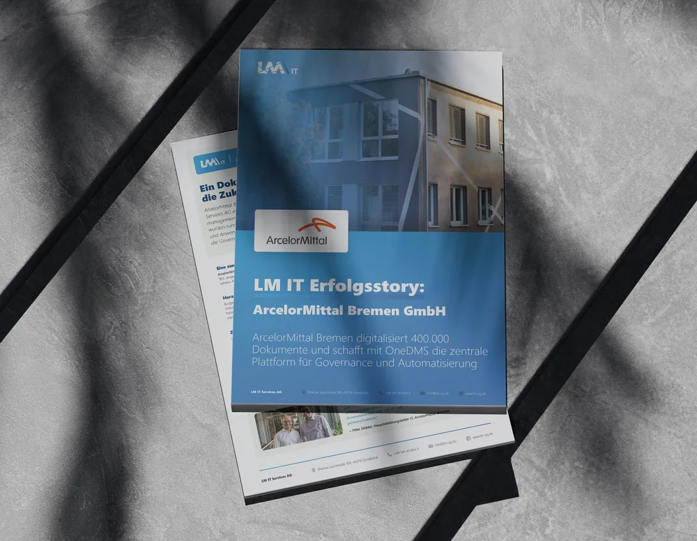 Customer reference ArcelorMittal Bremen as a PDF brochure